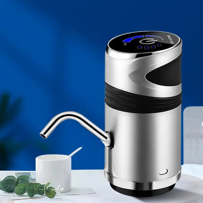 Dispensador de agua con interruptor eléctrico de acero inoxidable, con carga USB para botella Universal